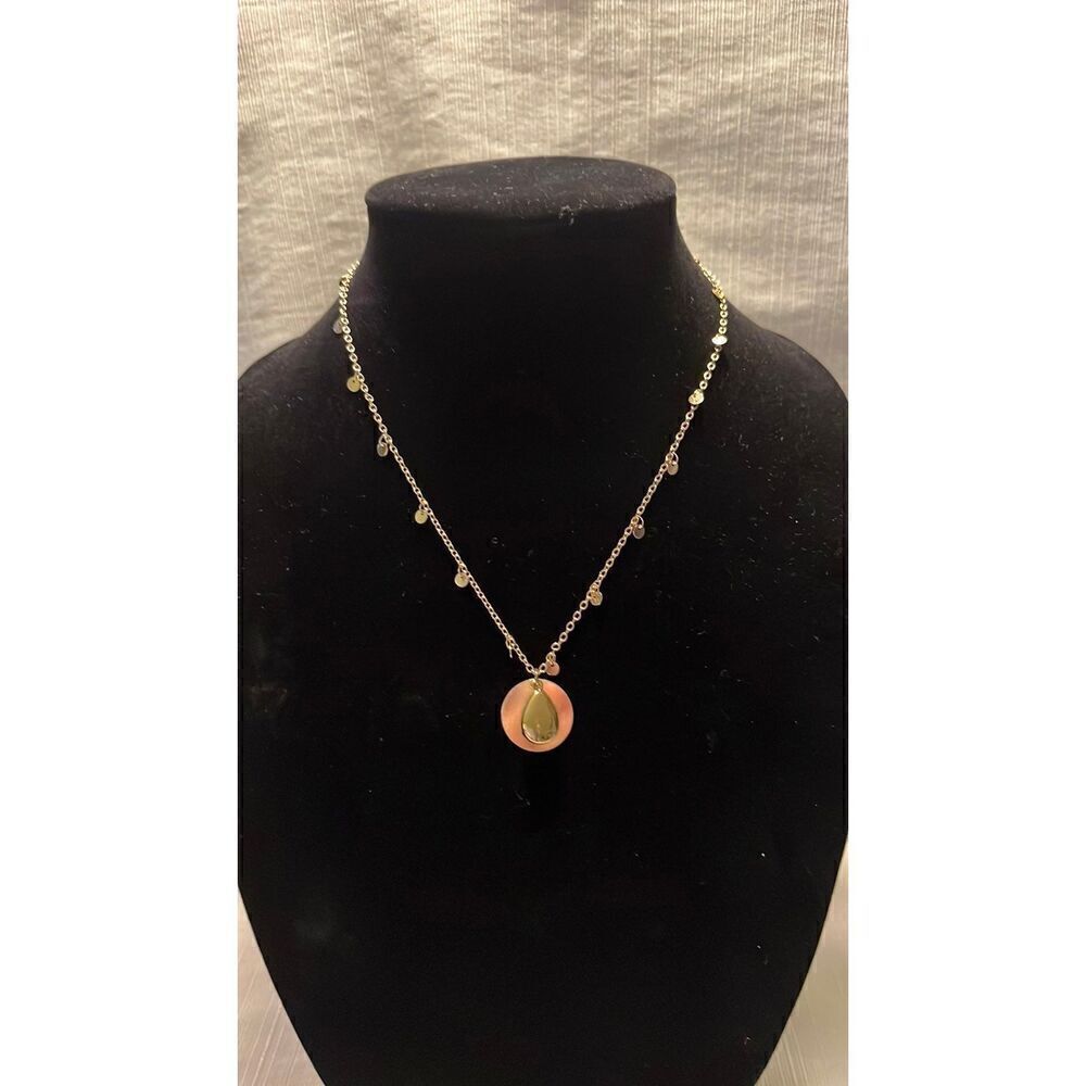 Vici Collection Gold Tone Necklace with Rhinestone Teardrop/Coin Pendant